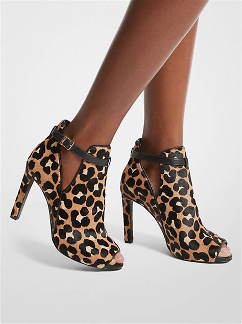 lawson open toe bootie michael michael kors|michael kors leopard booties.